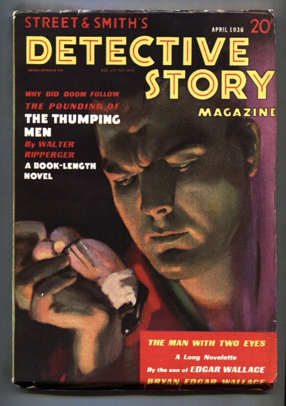Detective Story Magazine-April 1936-Rare Crime Pulp Magazine-High Grade (1936), raw, ungraded comic book — front cover