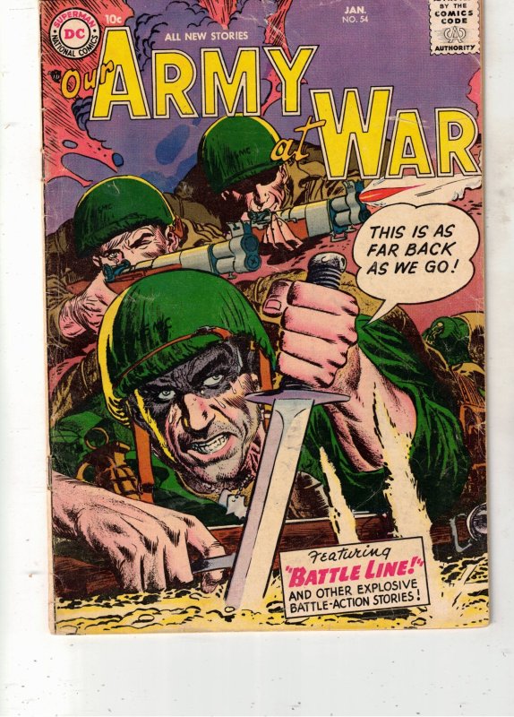 Our Army at War #54 (DC Comics, 1957), comic book — front cover in its holder
