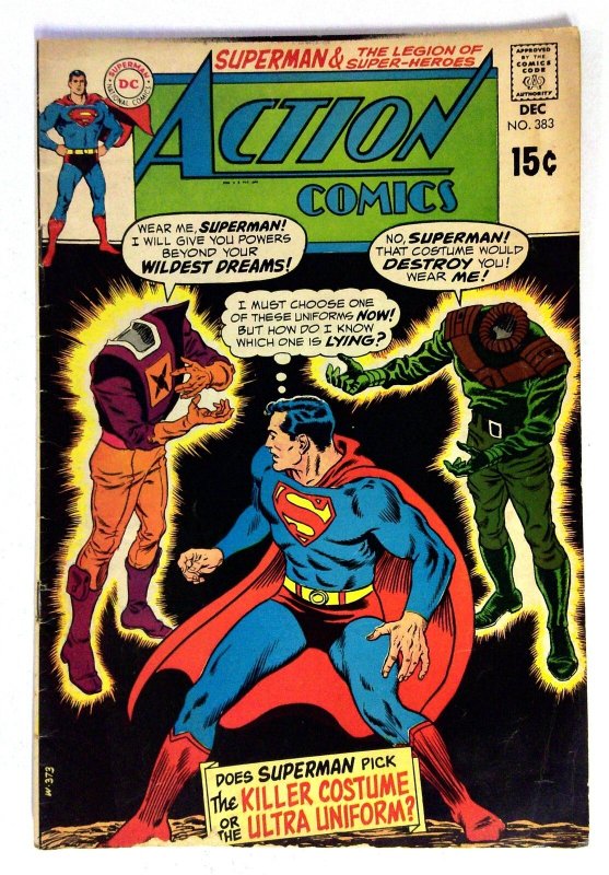 Action Comics #383 (DC Comics, 1969), raw comic book in VG/FN condition — front cover