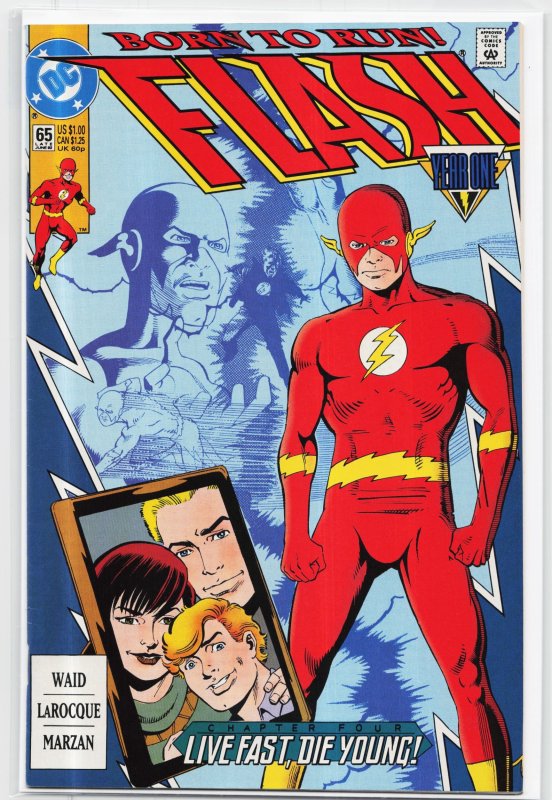 The Flash #65 (DC Comics, 1992), raw, ungraded comic book — front cover