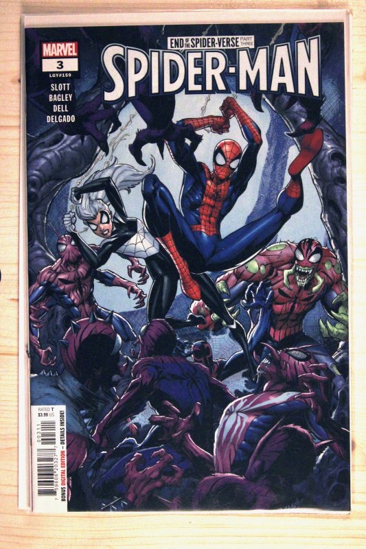 Spider-Man #3 (Marvel Comics, 2022), raw comic book in NM+ 9.6 condition — front cover