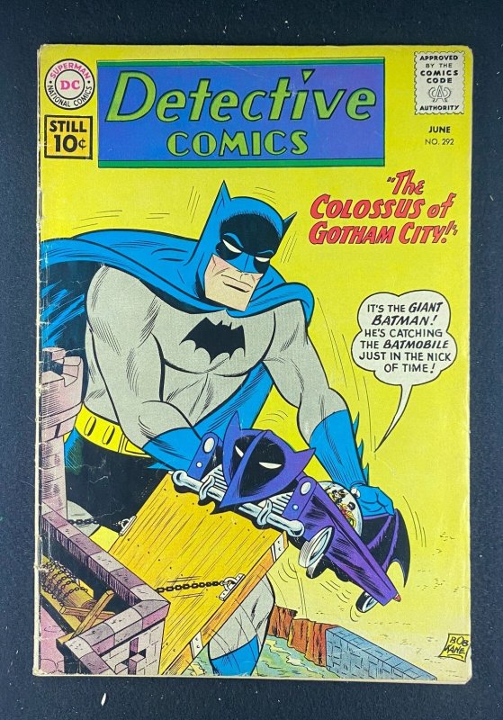 Detective Comics #292 (DC Comics, 1937), raw comic book in VG+ 4.5 condition — front cover