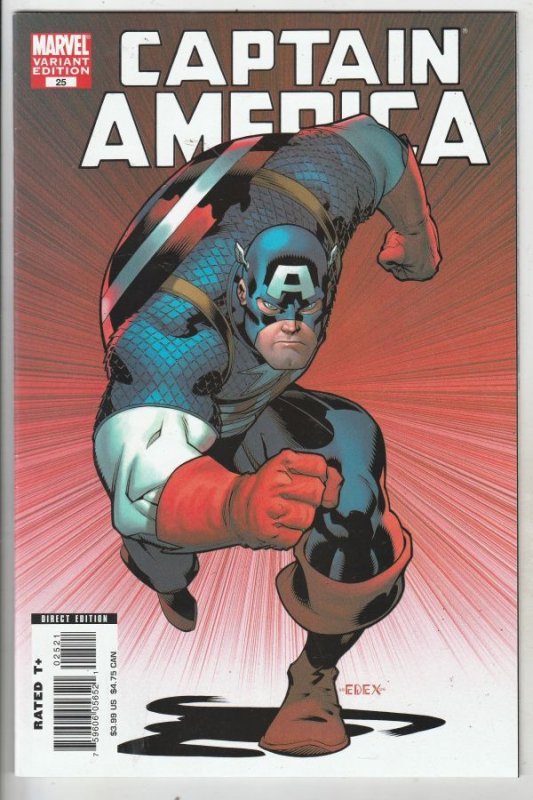 Captain America Variant #25, raw comic book in NM+ condition — front cover