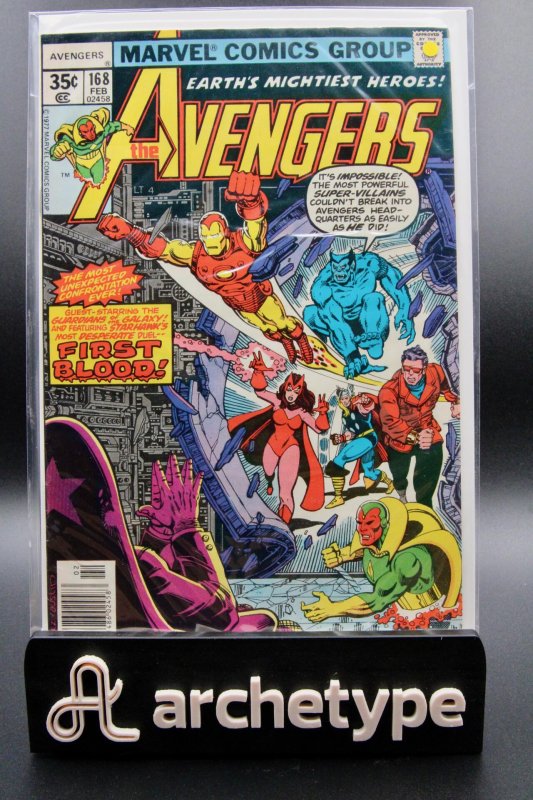 The Avengers #168 (Marvel Comics, 1978), raw, ungraded comic book — front cover