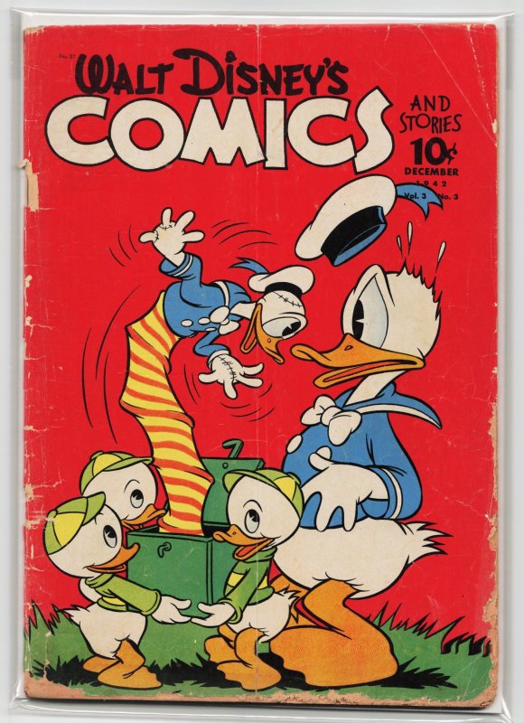 Walt Disney's Comics and Stories #27 (Dell, 1942), raw, ungraded comic book — front cover
