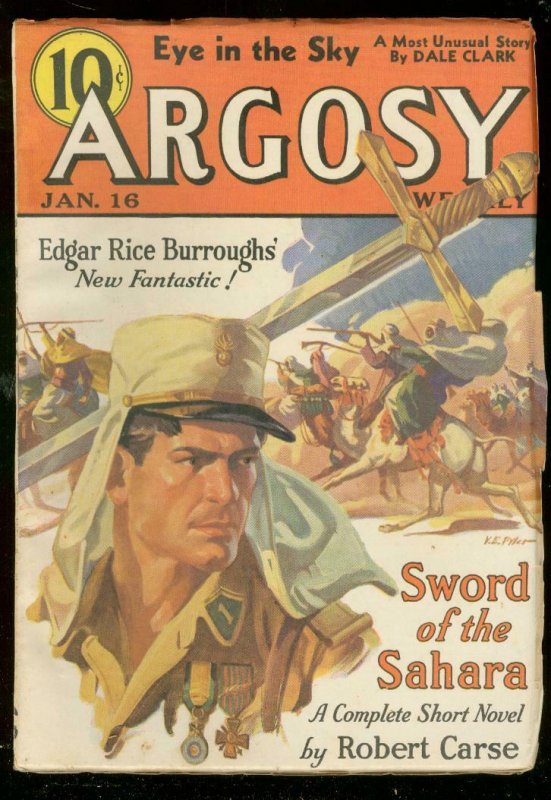 Argosy Jan #16 (1937), raw comic book in VF+ condition — front cover