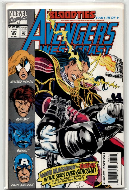Avengers West Coast #101 (Marvel Comics, 1993), raw, ungraded comic book — front cover
