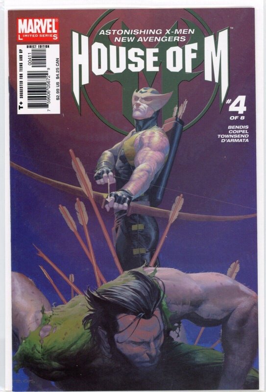 House of M #4 (Marvel Comics, 2005), raw comic book in NM 9.4 condition — front cover