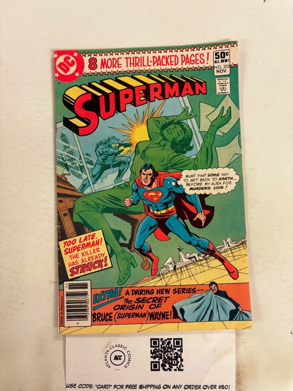 Superman #353 (DC Comics), raw comic book in VG condition — front cover