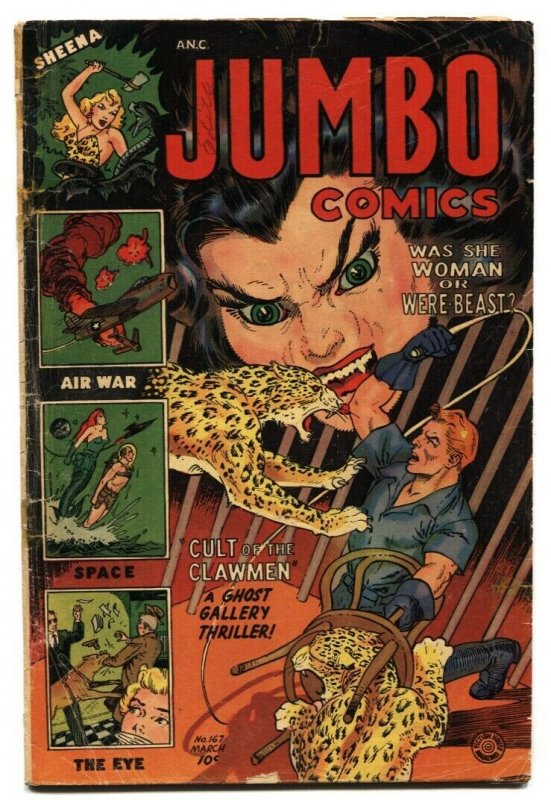 Jumbo Comics #167 (Fiction House), raw, ungraded comic book — front cover