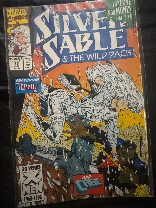 Silver Sable and the Wild Pack #13 (Marvel Comics, 1993), raw, ungraded comic book — front cover