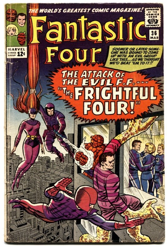 Fantastic Four #36 (Marvel Comics, 1965), raw comic book in VG condition — front cover