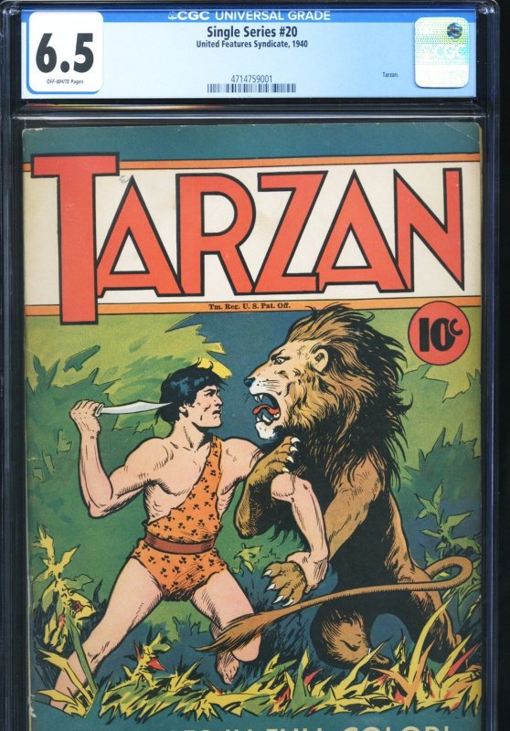 Single Series #20, CGC 6.5 graded comic book, Universal Blue label — front cover in its holder