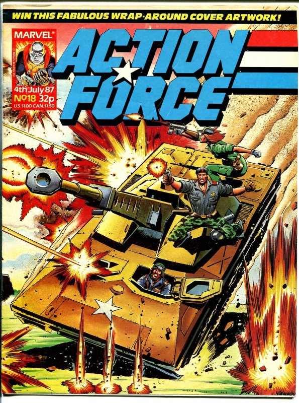 Action Force #18 (Marvel Comics, 1987), raw comic book in VF condition — front cover