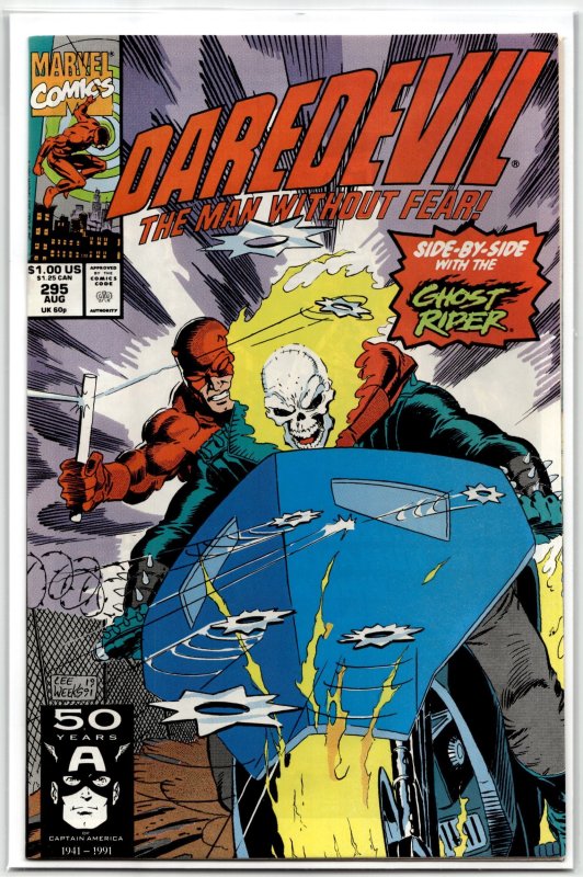 Daredevil #295 (Marvel Comics, 1991), raw, ungraded comic book — front cover