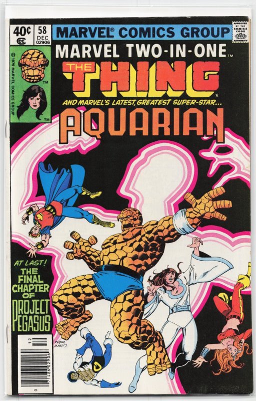 Marvel Two-in-One #58 (Marvel Comics, 1979), raw, ungraded comic book — front cover