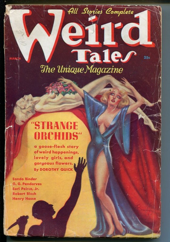 Pulp: Weird Tales-3/1937-pulp Fiction-spicy Good Girl Art-Brundage-Bloch-Bin..., raw, ungraded comic book — front cover