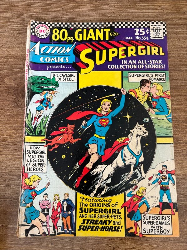 Action Comics #334 (DC Comics), raw comic book in VG condition — front cover