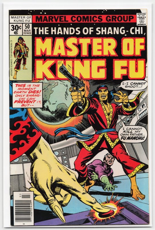 Master of Kung Fu #50 (Marvel Comics, 1977), raw, ungraded comic book — front cover