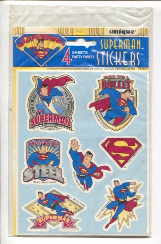 Superman Sticker Set #1996 (1996), raw comic book in FN condition — front cover