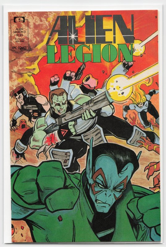 Alien Legion #3 (Marvel Comics, 1988), raw, ungraded comic book — front cover