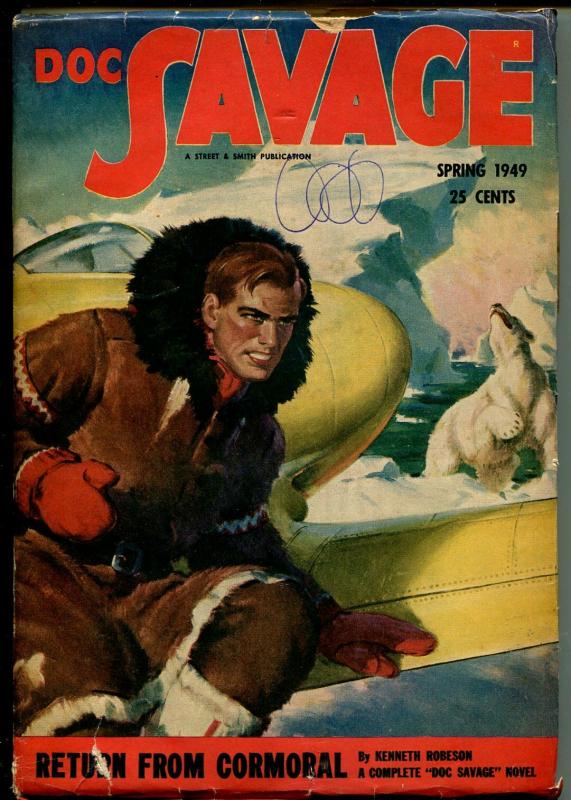 Doc Savage-Spring 1949-Street & Smith-Return from Cormoral-rare Issue-VG (Street & Smith, 1949), raw comic book in VG condition — front cover