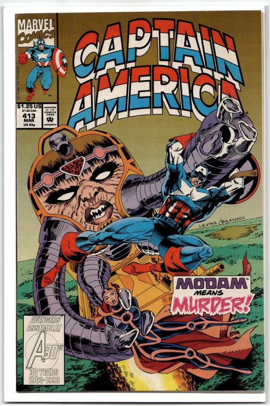 Captain America #413 (Marvel Comics, 1993), raw, ungraded comic book — front cover