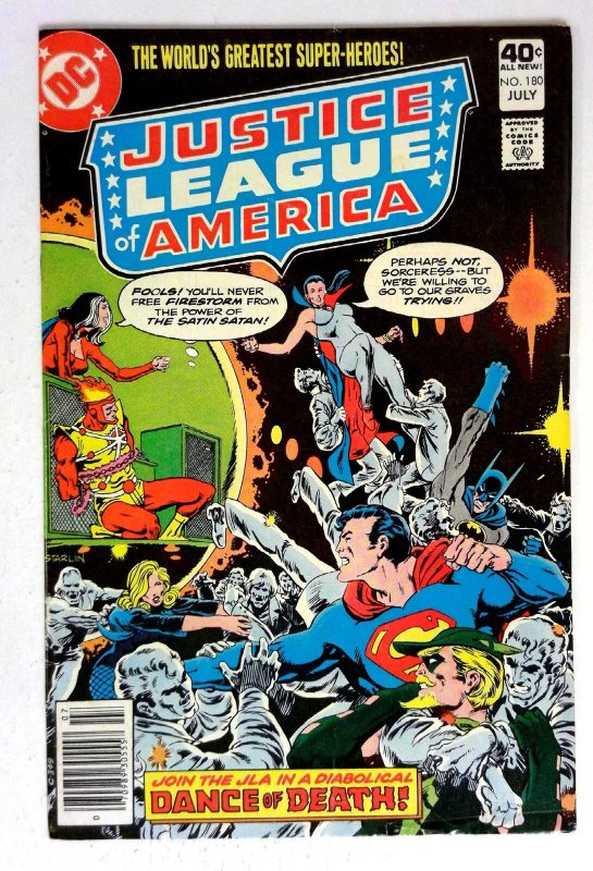 Justice League of America #180 (DC Comics, 1980), raw comic book in FN condition — front cover