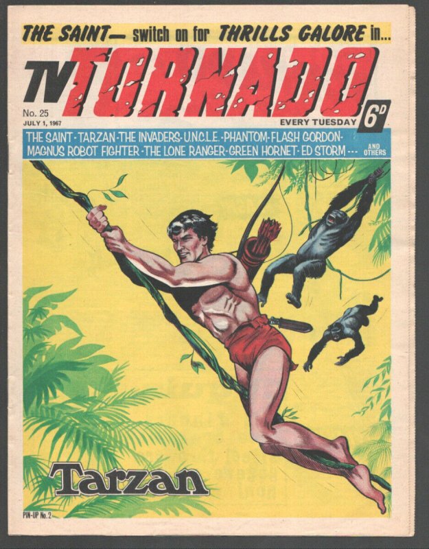 TV Tornado #25 (1967), raw, ungraded comic book — front cover