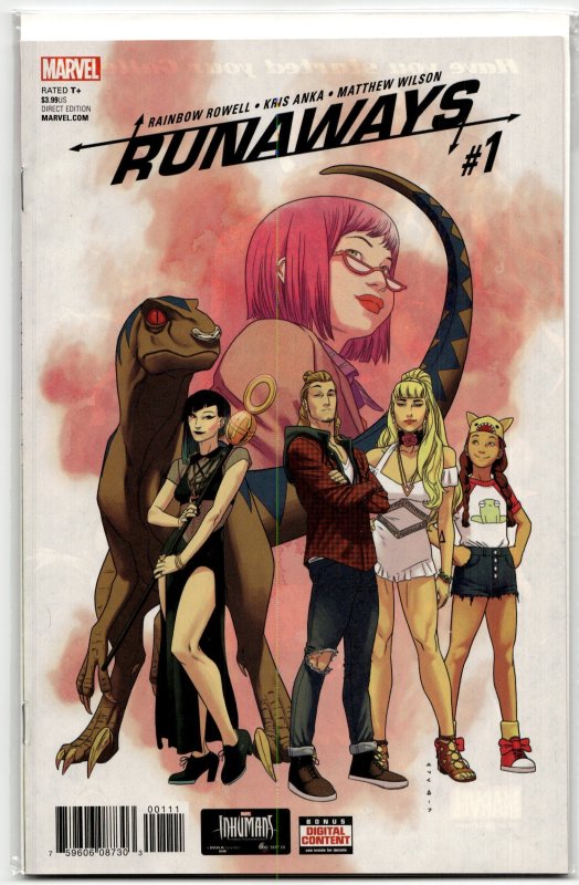 Runaways #1 (Marvel Comics, 2017), raw, ungraded comic book — front cover