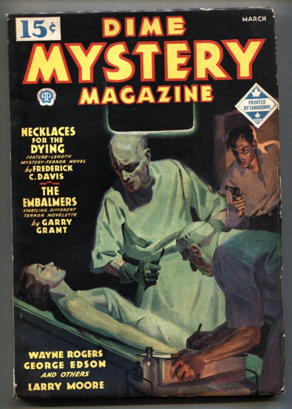 Pulp: Dime Mystery 3/1936- Canadian Edition - Tom Lovell Cover VF (Popular Publications, 1936), raw comic book in VF condition — front cover