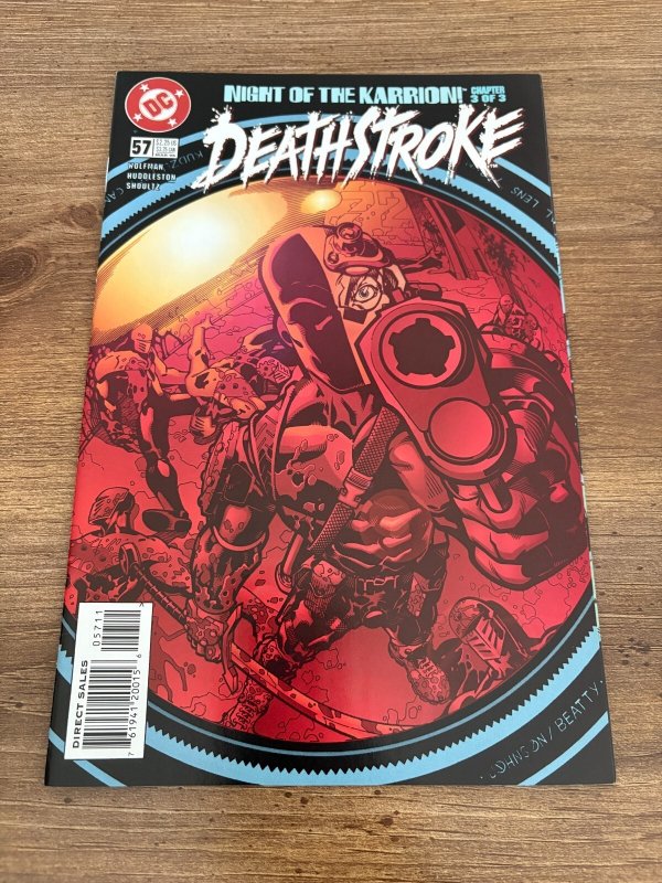 Deathstroke #57 (DC Comics), raw comic book in NM condition — front cover
