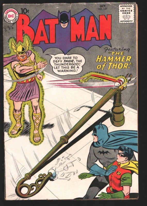 Batman #127 (DC Comics, 1959), raw comic book in VG condition — front cover