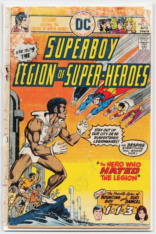 Superboy #216 (DC Comics, 1976), raw, ungraded comic book — front cover