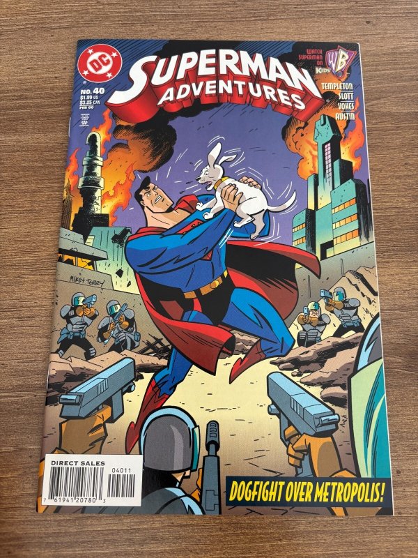 Superman Adventures #40 (DC Comics, 2000), raw comic book in NM condition — front cover