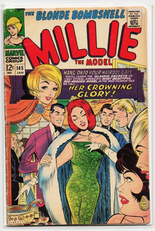 Millie the Model #145 (Marvel Comics, 1967), raw, ungraded comic book — front cover