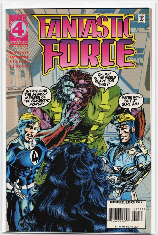 Fantastic Force #13 (1995), raw, ungraded comic book — front cover