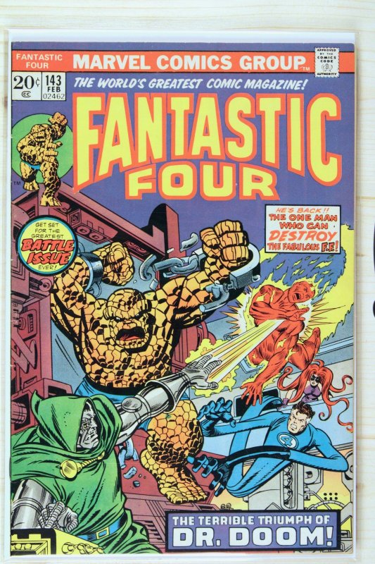 Fantastic Four #143 (Marvel Comics, 1974), raw comic book in VF- 7.5 condition — front cover