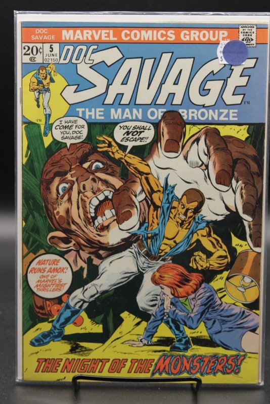 Doc Savage #5 (Marvel Comics, 1973), raw, ungraded comic book — front cover