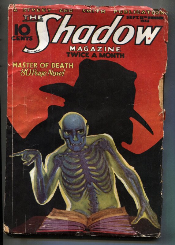 Shadow--Sept #15 (1933), raw, ungraded comic book — front cover