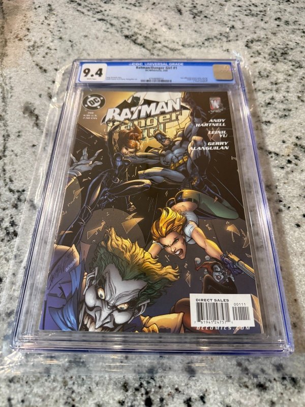 Batman Danger Girl #1 (DC Comics), CGC 9.4 graded comic book, Universal Blue label — front cover in its holder