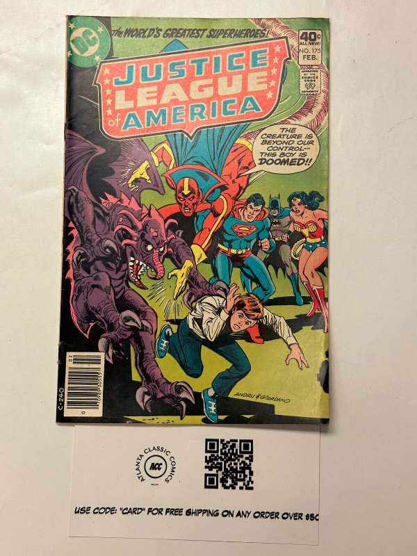 Justice League of America #175 (DC Comics, 1980), raw comic book in VF condition — front cover