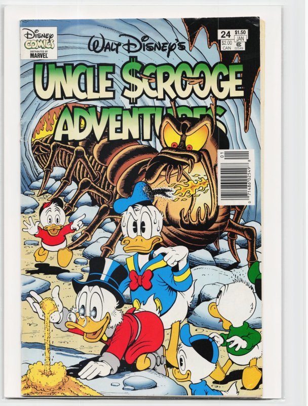 Walt Disney's Uncle Scrooge Adventures #24 (Gladstone, 1994), raw, ungraded comic book — front cover