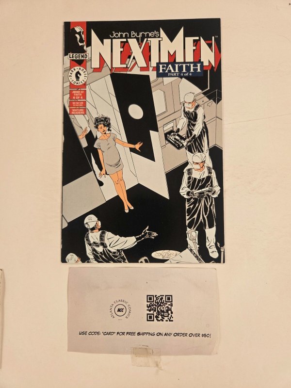 John Byrne's Next Men Faith #4 (Dark Horse Comics), raw comic book in NM condition — front cover
