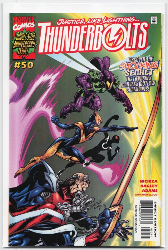 Thunderbolts #50 (Marvel Comics, 2001), raw, ungraded comic book — front cover