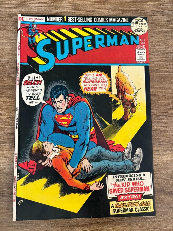 Superman #253 (DC Comics), raw comic book in VF/NM condition — front cover