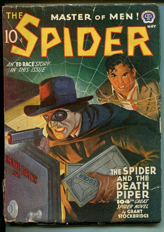 Spider-5/1942-Popular- Pulp-Death Piper-Rafael DeSoto Cover-classic-FN- (Popular Publications, 1942), raw comic book in FN- condition — front cover
