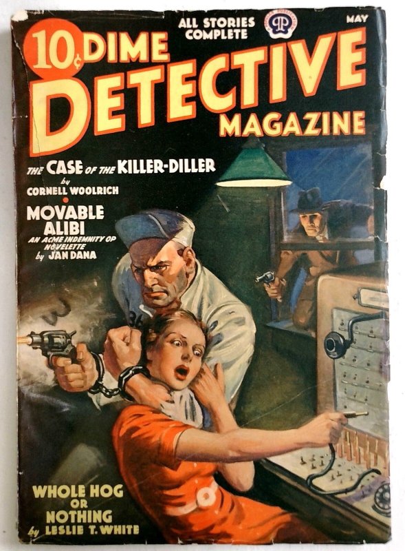Dime Detective--May-1939-Escaped Convict Chokes Switch Board Operator-Cornell Wo (Popular Publications, 1939), raw, ungraded comic book — front cover