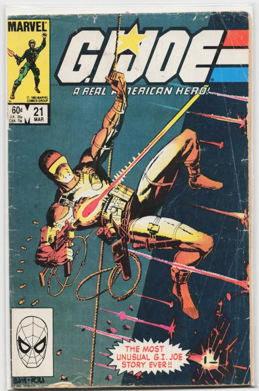 G.I. Joe: A Real American Hero #21 (Marvel Comics, 1984), raw, ungraded comic book — front cover