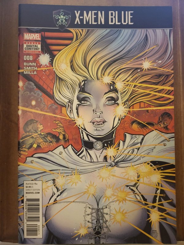 X-Men: Blue #8 (Marvel Comics, 2017), raw, ungraded comic book — front cover